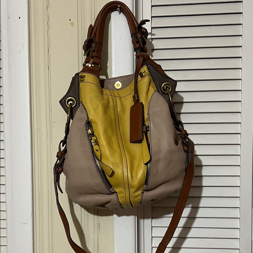 Stylish Yellow and Tan Women's Bag